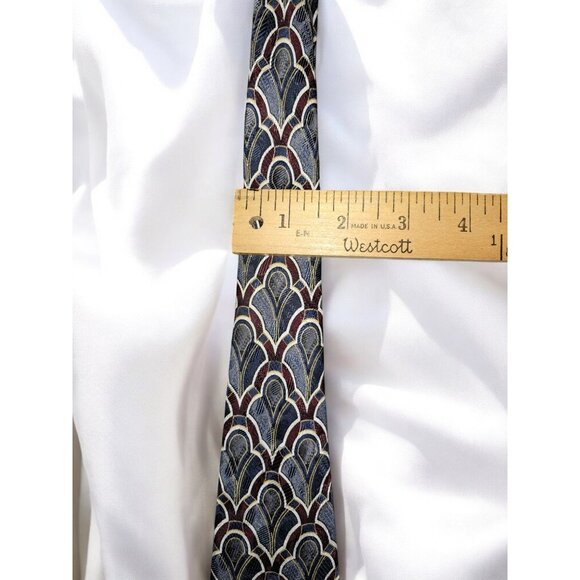 Pavia Handmade in Italy 100% Silk Geometric Pattern Tie—Elegant & Timeless Desig - Picture 7 of 10